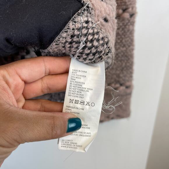 Prana Womens XS Crestland Pullover Wool Blend Turtleneck Sweater Pink Patch - Picture 8 of 12